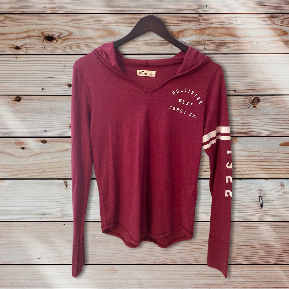 Hollister Maroon Pullover Hoodie Size Medium